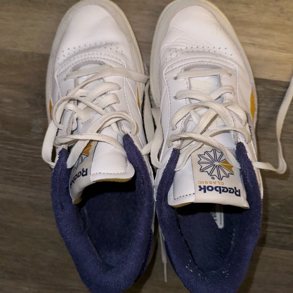 Purple, White, and Yellow Men’s Reebok Classics - Picture 3 of 4